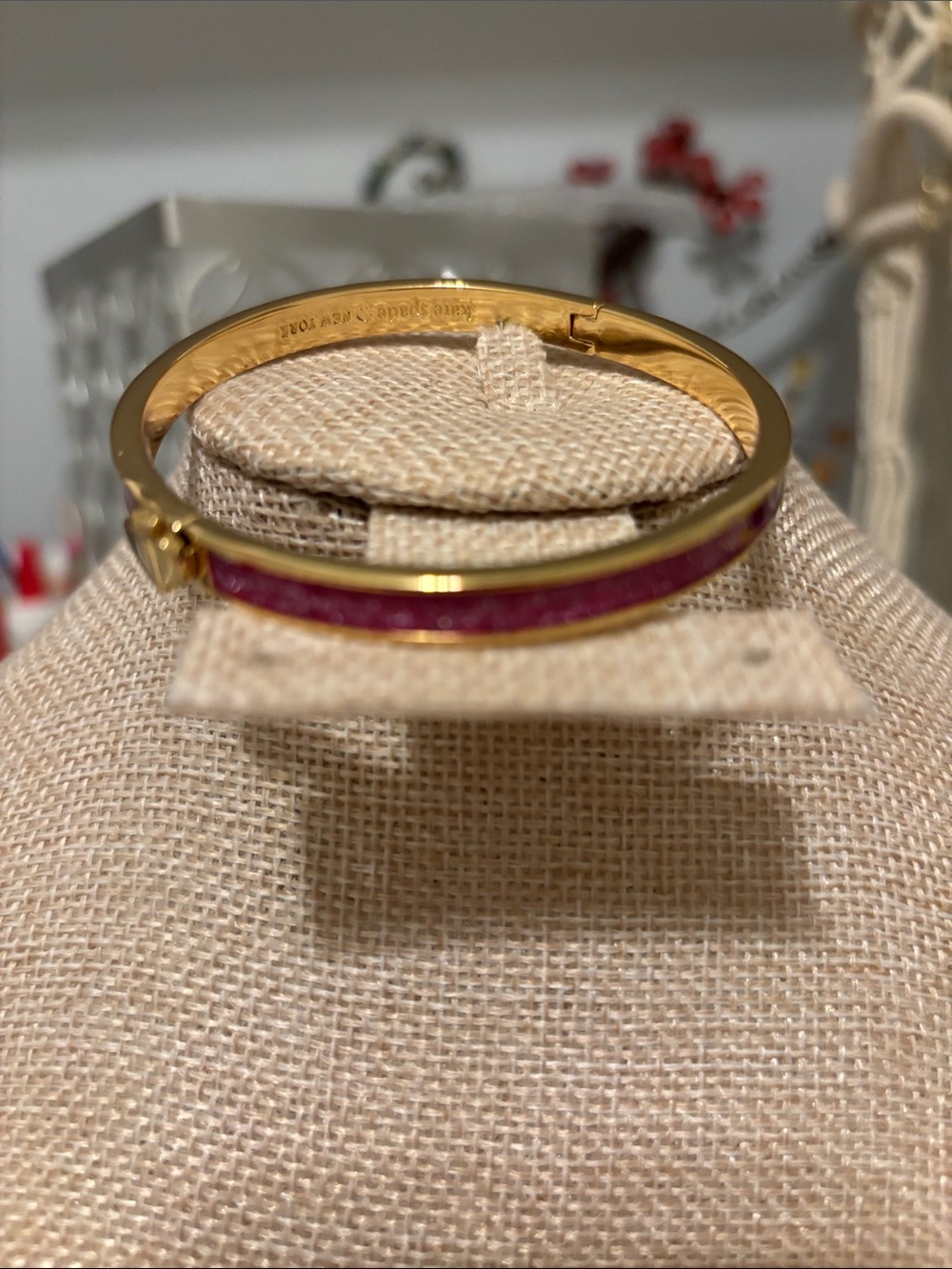 kate spade Gold-Tone Bracelet with Fuchsia Enamel Inlay - Picture 2 of 8